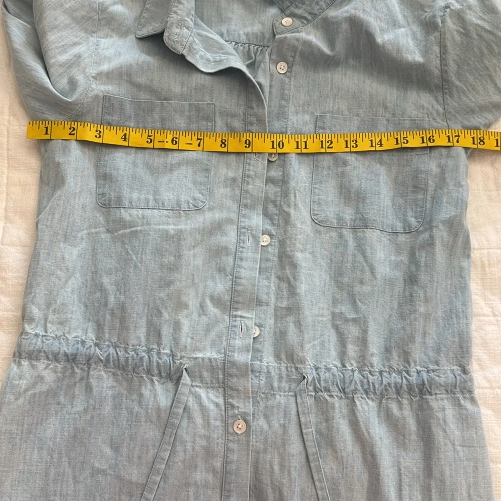 Adam Lippes chambray knee-length long sleeve Shirt Dress 10 - Picture 6 of 9